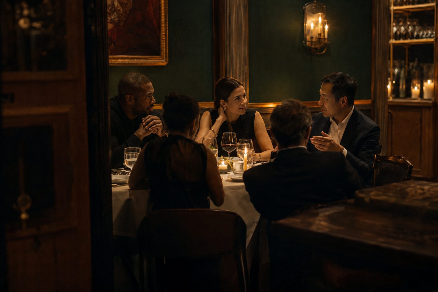 Members at a private dinner